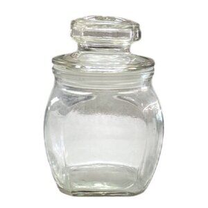 Vintage Clear Glass Apothecary Jar & Lid For Storage & Organization